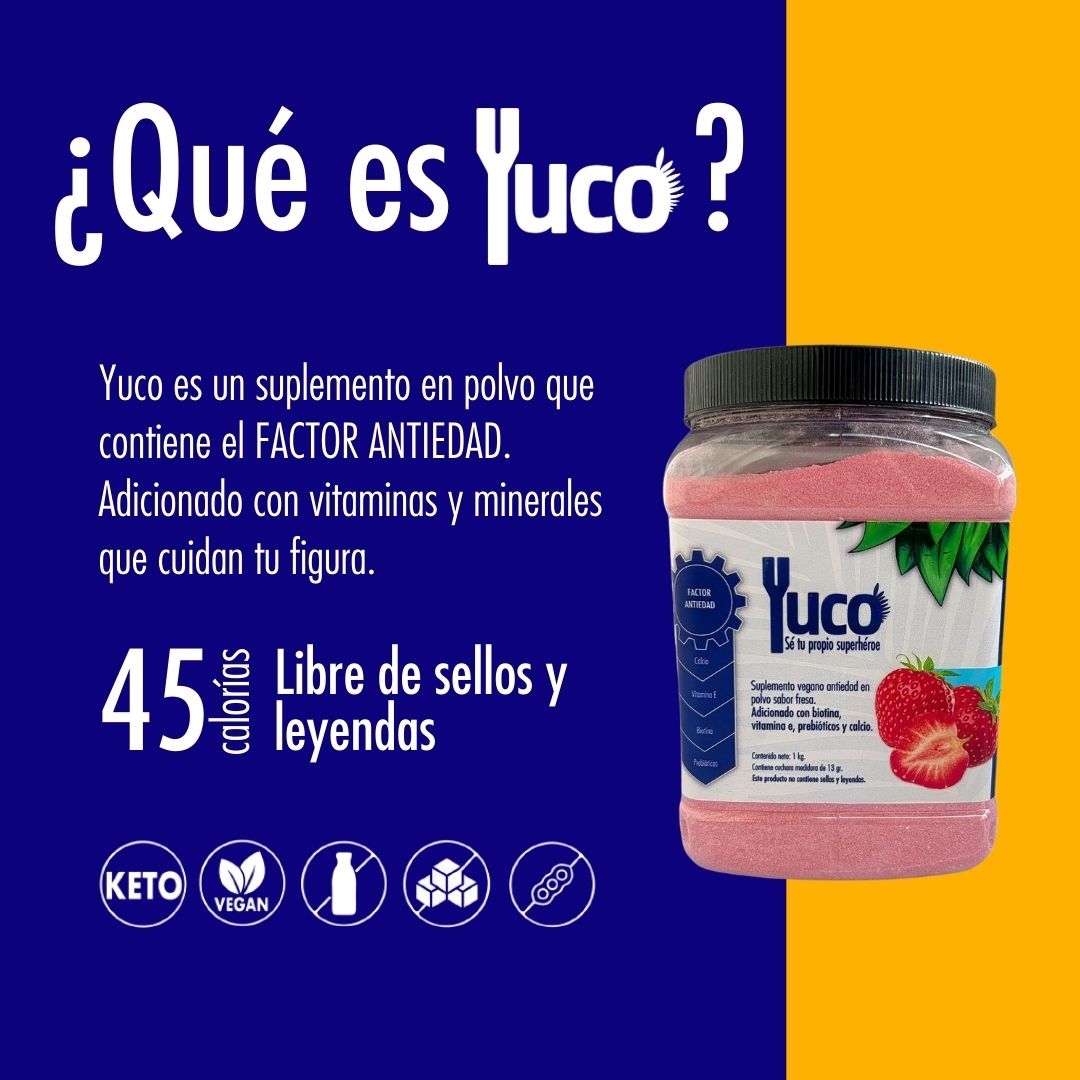 Suplemento Vegano con Factor Antiedad Sabor Fresa (1 kilo)